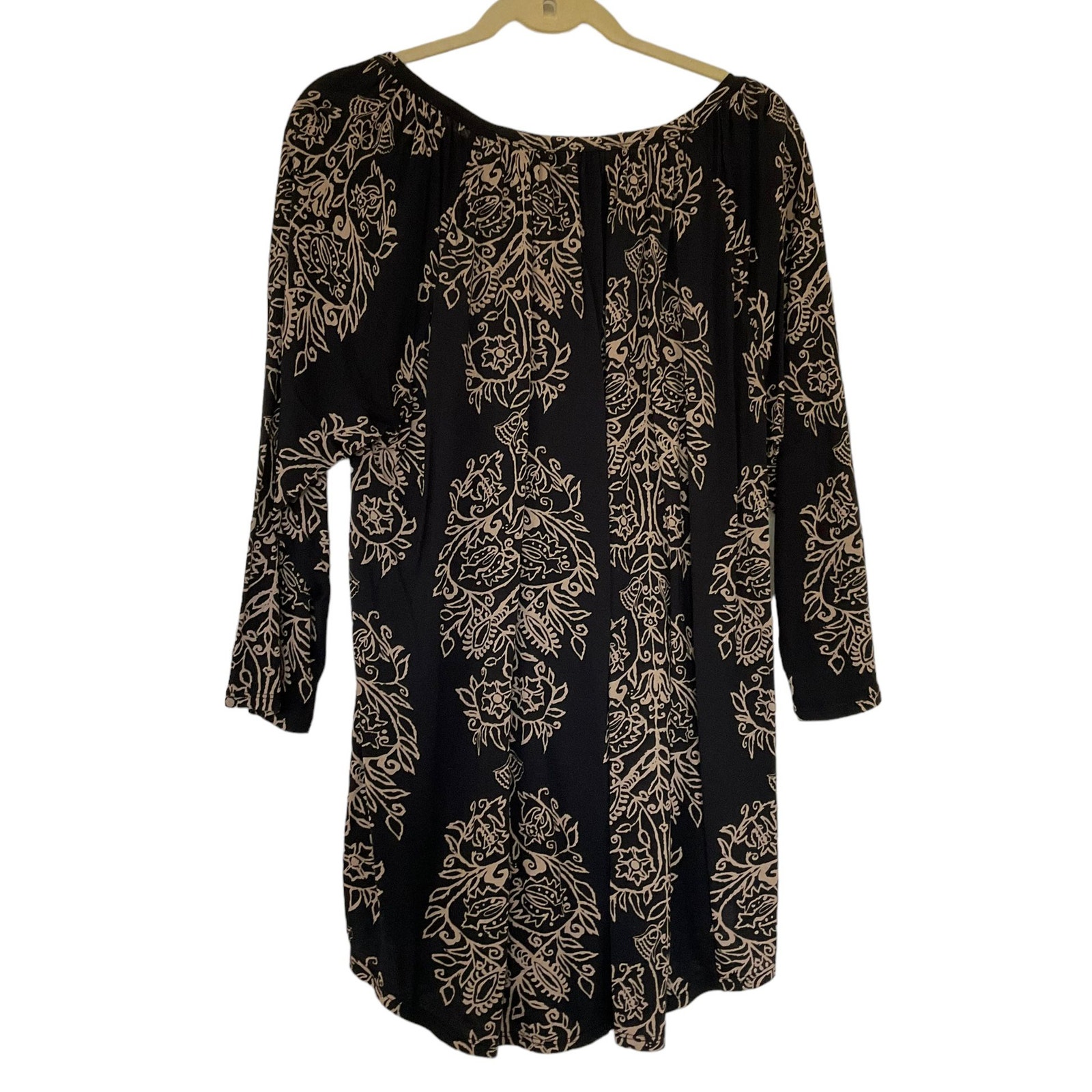Lucky Brand Black Long Sleeve Blouse Womens Plus Size 1x  4242
